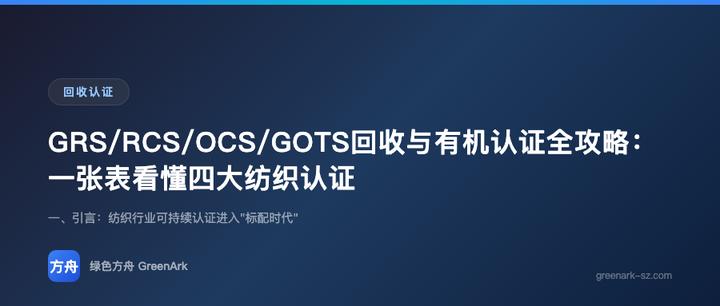 GRS/RCS/OCS/GOTS回收与有机认证全攻略：一张表看懂四大纺织认证