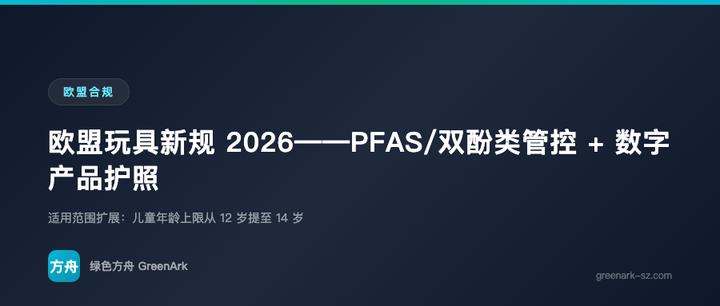 欧盟玩具新规 2026——PFAS/双酚类管控 + 数字产品护照