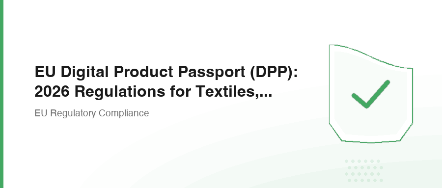 EU Digital Product Passport (DPP): 2026 Regulations for Textiles, Electronics, Batteries