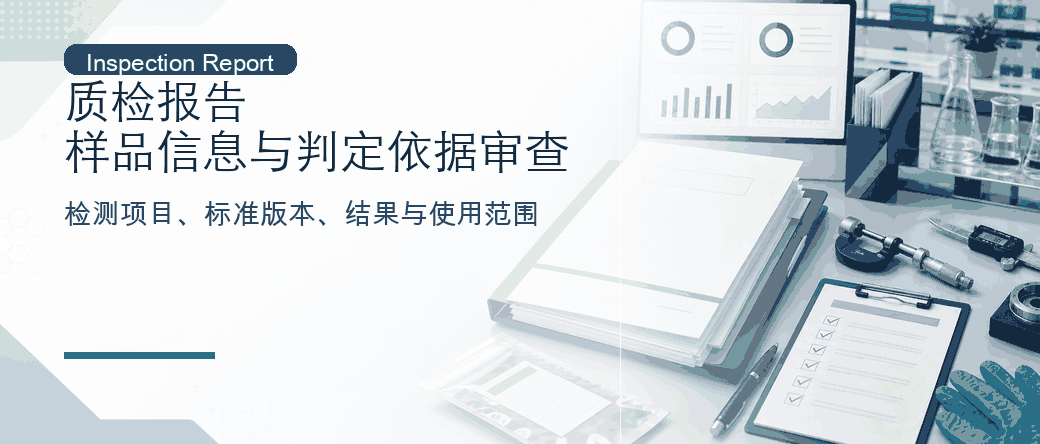 质检报告：样品信息、检测项目与判定依据审查