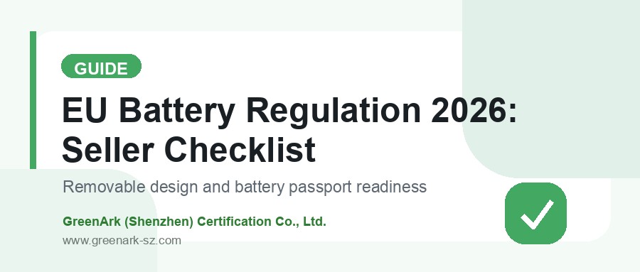 EU Battery Regulation 2026: Seller Checklist for Removable Design and Battery Passport Readiness