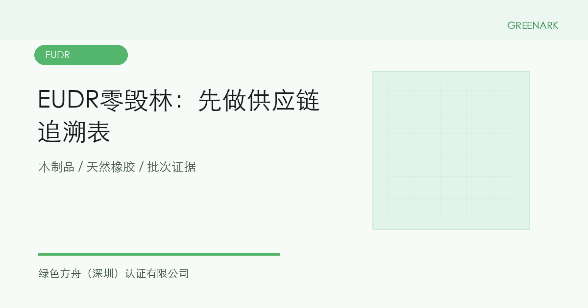 EUDR零毁林法规：木制品和天然橡胶产品先做供应链追溯表