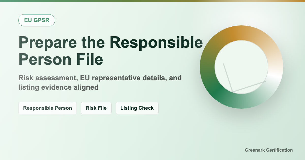 EU GPSR: Product Safety, Responsible Person and Page File Checks