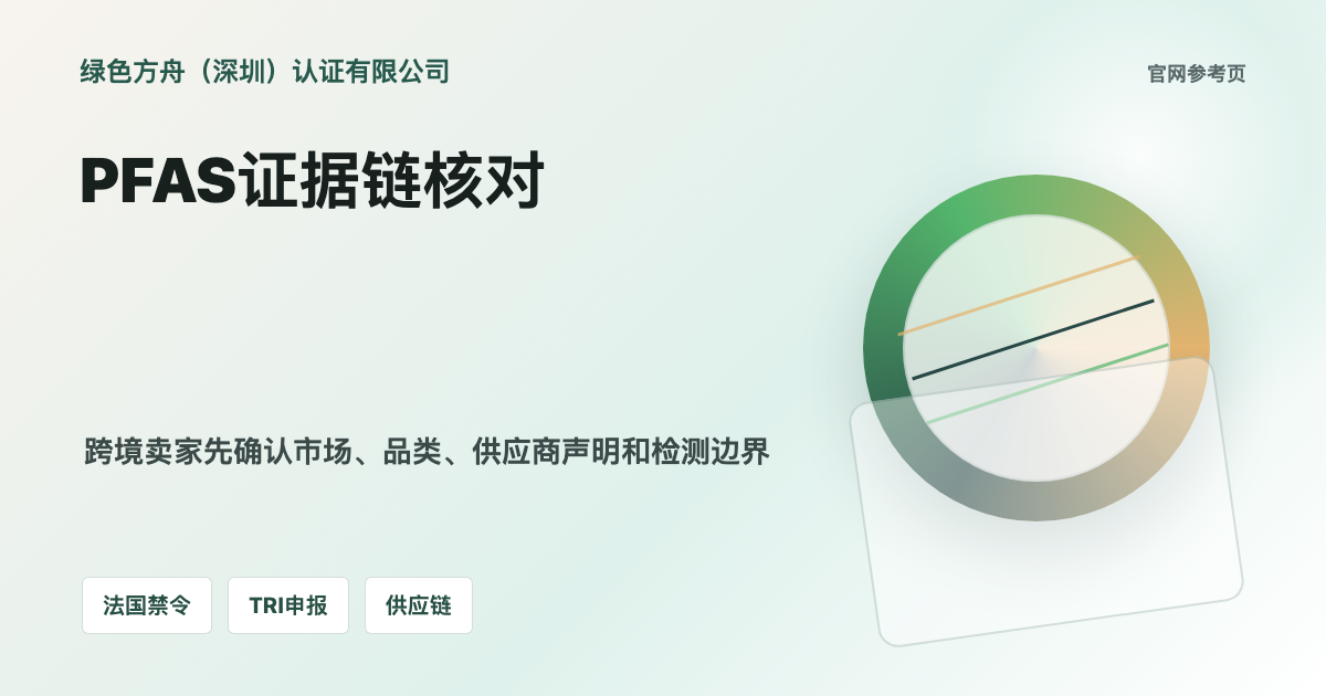 PFAS 材料限制：供应商声明、测试报告和页面声明核对