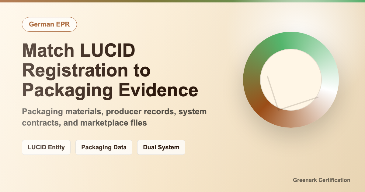 German EPR and VerpackG: Match LUCID Registration to Packaging Evidence