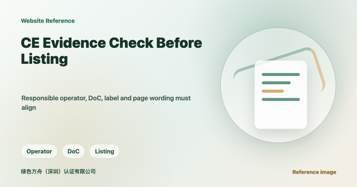 EU CE-Marked Products: Check the Responsible Operator, DoC and Listing Evidence First