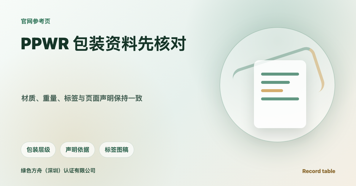 欧盟 PPWR 包装法规：2026 适用前先核对包装资料