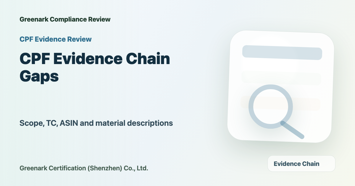 Why Your Amazon CPF Green Label Application Gets Rejected: 5 Common Evidence Chain Gaps | Greenark Certification
