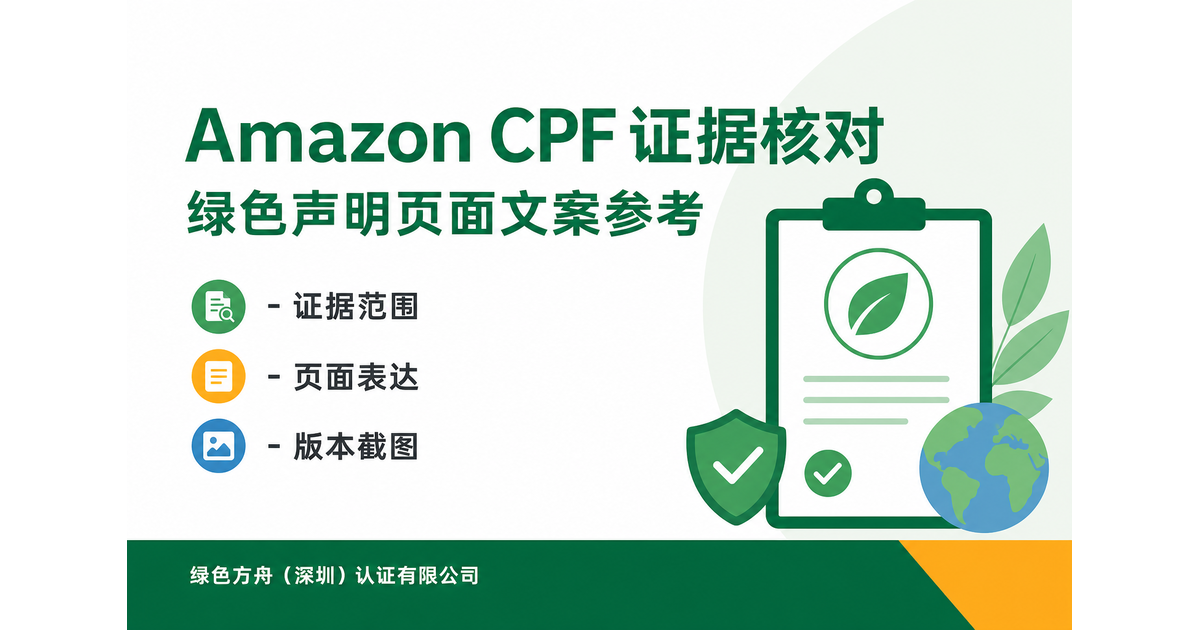 Amazon CPF 可持续标签，页面卖点先别写成泛化绿色承诺