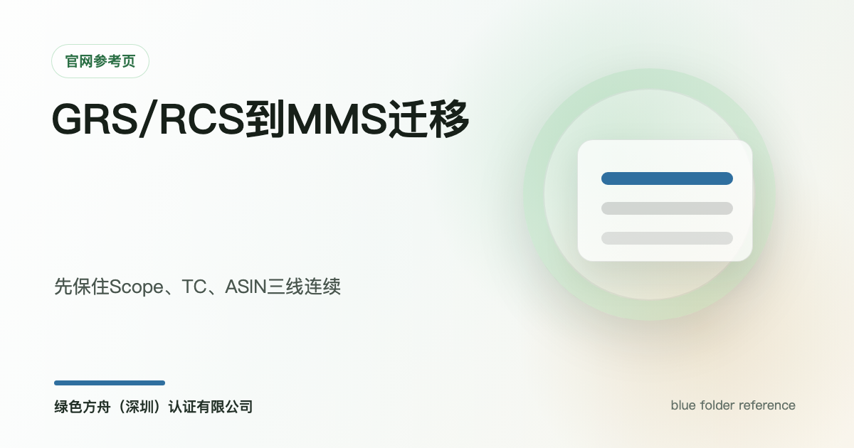 GRS/RCS证书2027年失效：MMS标准迁移下CPF绿标证据链怎么衔接