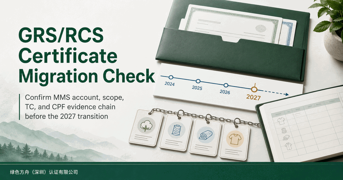 GRS/RCS证书2027年失效｜MMS标准迁移下CPF绿标证据链怎么衔接 Compliance Overview