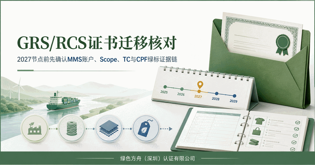 GRS/RCS证书2027年失效｜MMS标准迁移下CPF绿标证据链怎么衔接