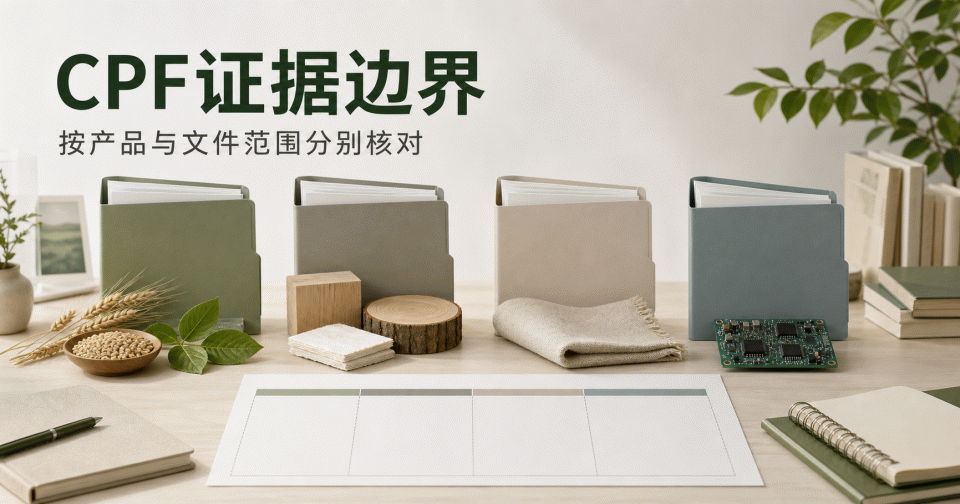 CPF证据怎么按行业分类：先把产品范围和文件范围对上