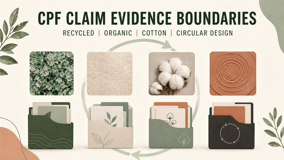 CPF Claim Evidence Boundaries: Recycled, Organic, Cotton, and Circular Design