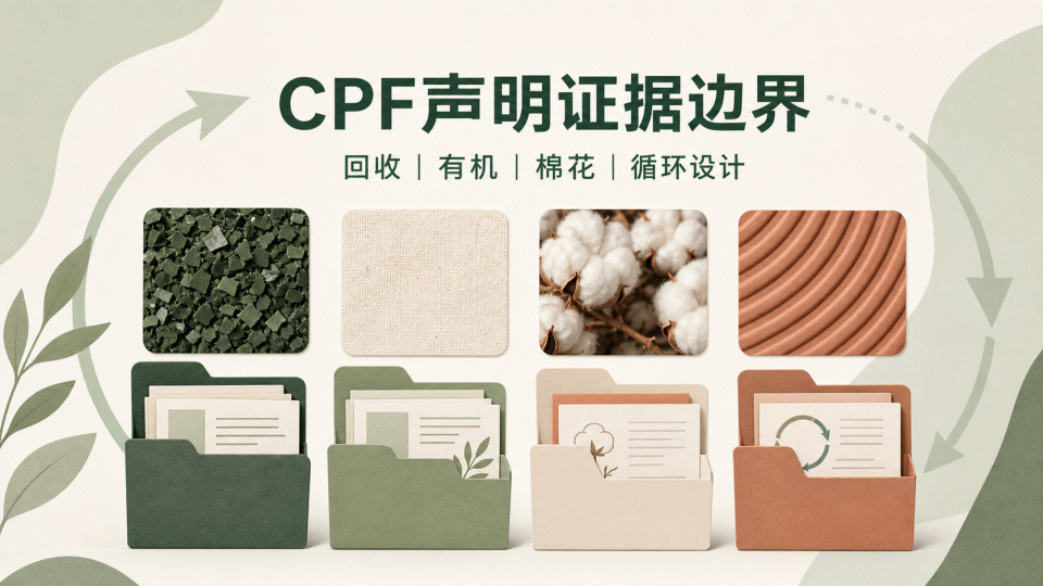CPF声明证据边界：回收、有机、棉花与循环设计如何分别核对