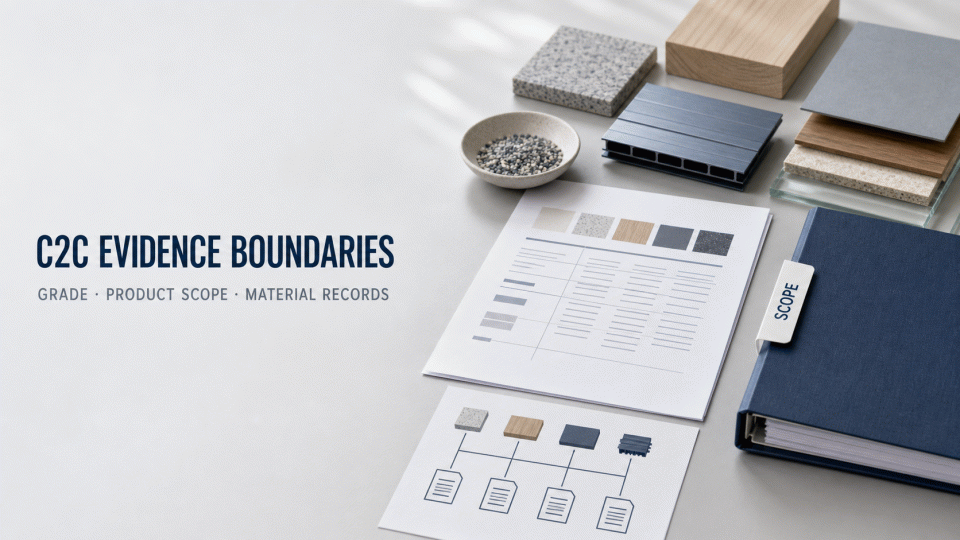 C2C Evidence Boundaries: Align Grade, Product Scope, and Material Records