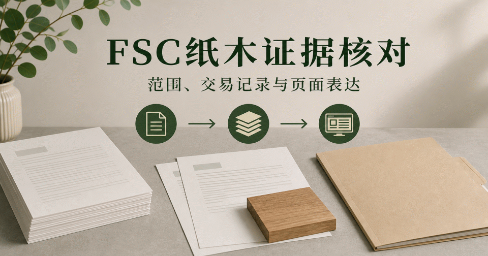 FSC纸木材料证据怎么核对：范围、交易记录与页面表达