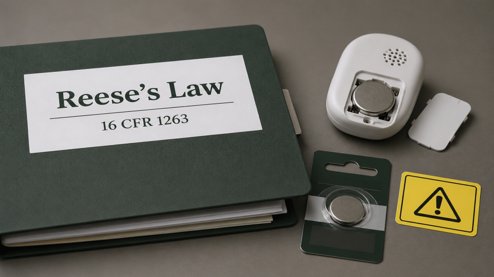 美国 Reese’s Law 纽扣电池与硬币电池合规核对｜包装、产品与证书边界