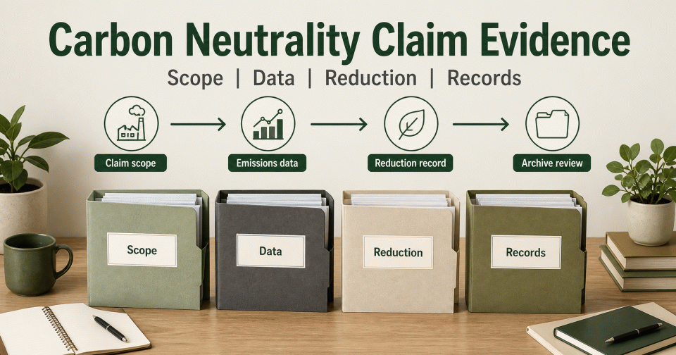 Preparing Evidence for Carbon Neutrality Claims: Scope, Data, and Records