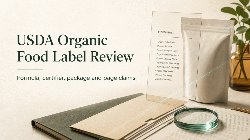 USDA Organic Food Label Review: Formula, Certifier, Package and Page Claims