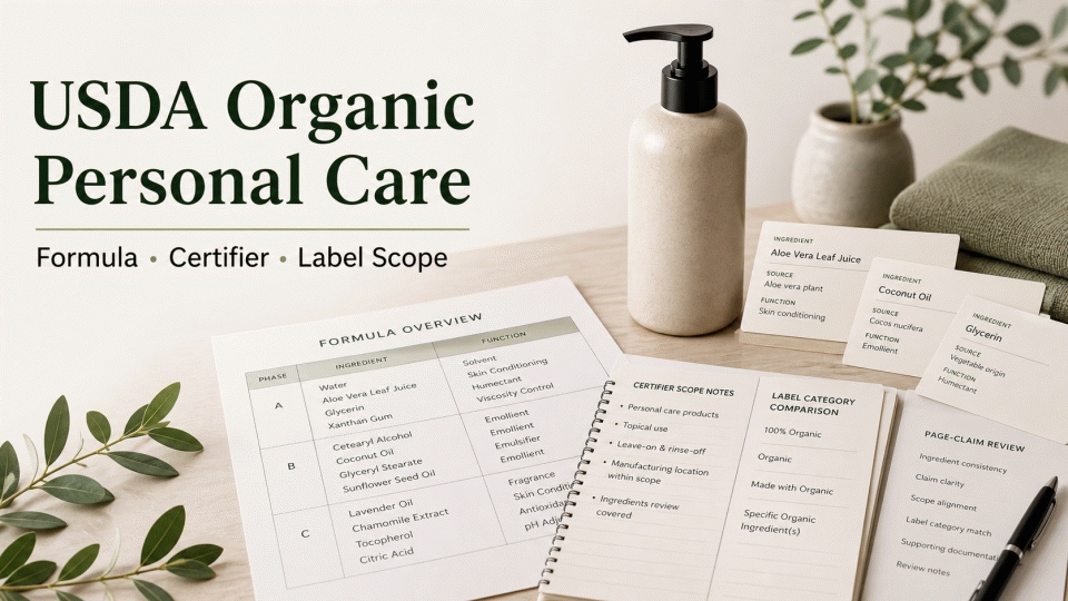 USDA Organic Personal Care Products: Check Formula, Certification Scope, and Label Claims