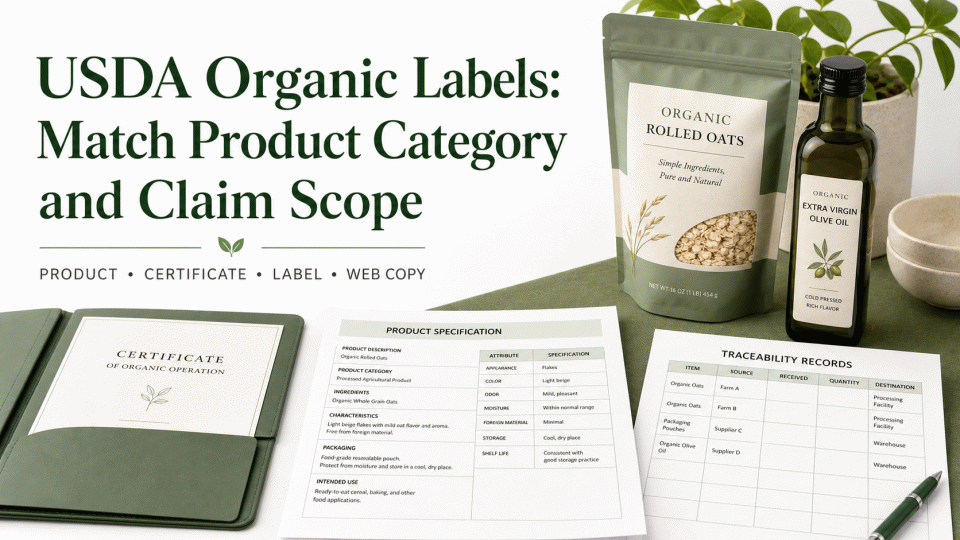 USDA Organic Labels: Match Product Category and Claim Scope