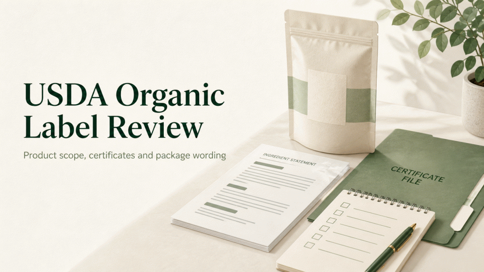 USDA Organic Label Review: Match Product Scope, Certificates and Package Wording