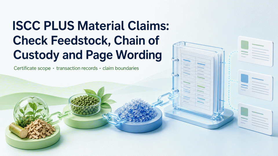 ISCC PLUS Material Claims: Check Feedstock, Chain of Custody and Page Wording