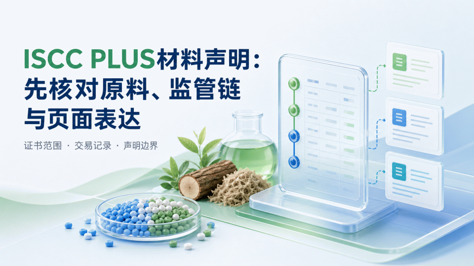 ISCC PLUS 材料声明：先核对原料、监管链与页面表达