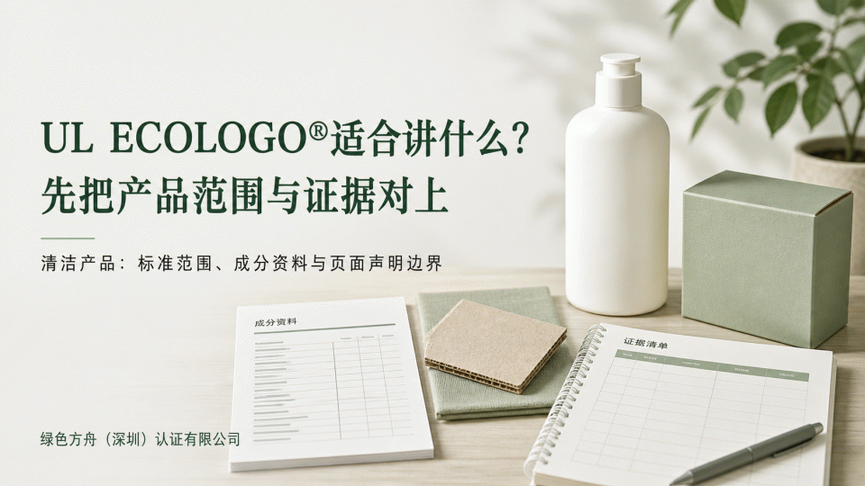 UL ECOLOGO®适合讲什么？先把产品范围与证据对上
