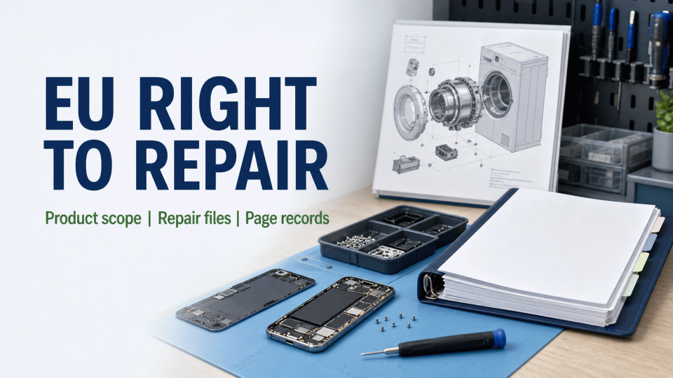 EU Right to Repair: Product Scope, Repair Files and Page Records