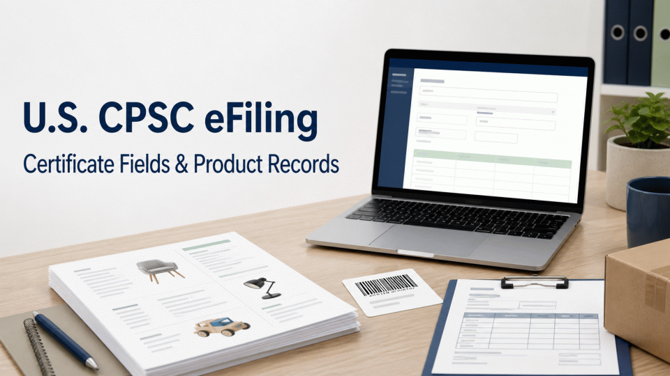 U.S. CPSC eFiling Preparation: Certificate Fields and Product Records