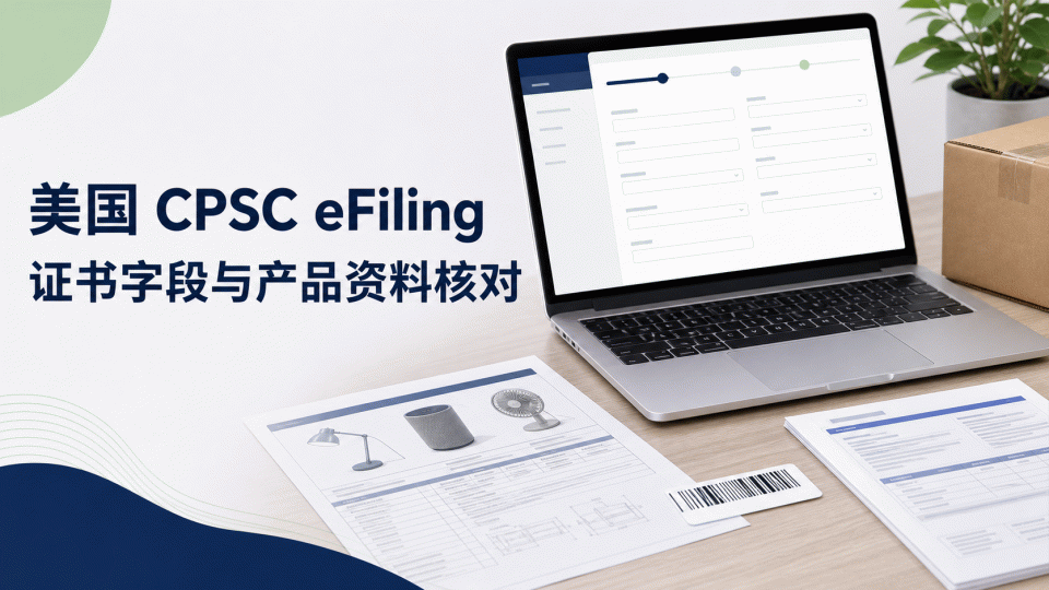 美国 CPSC eFiling 资料准备：证书字段与产品记录核对