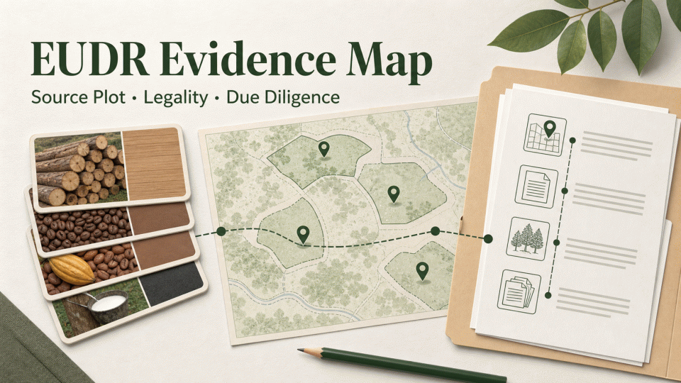 EUDR Evidence Map: Source Plots, Legality and Due Diligence