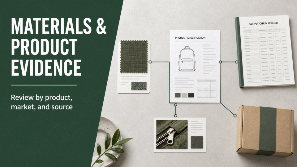 Materials and Product Evidence Register: Review by Product, Market, and Source