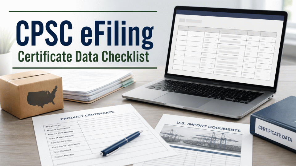 CPSC eFiling Certificate Data Checklist: Align Records With Import Responsibility