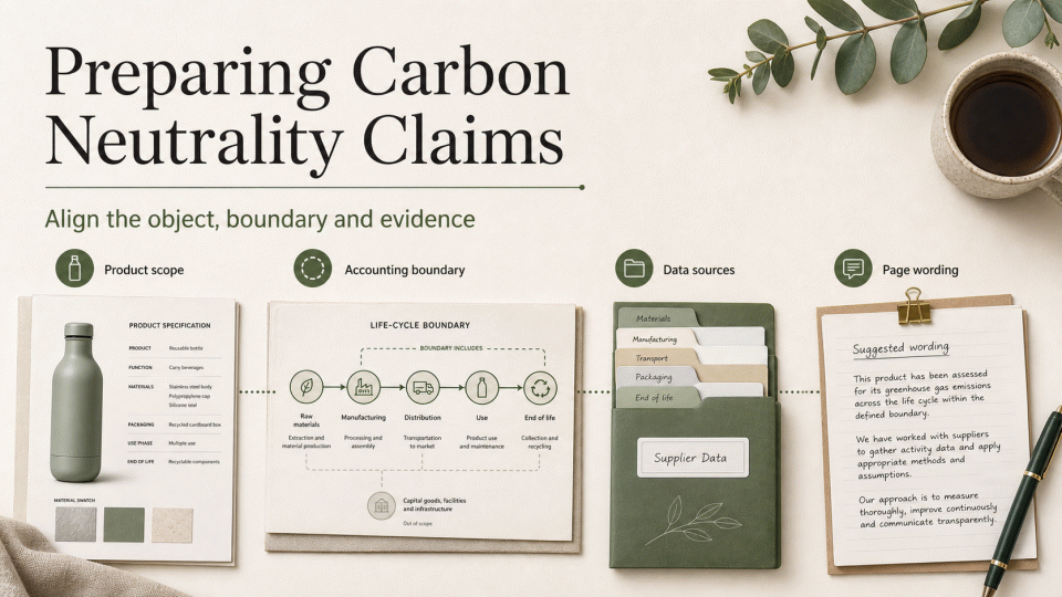 Preparing Carbon Neutrality Claims: Align the Object, Boundary and Evidence