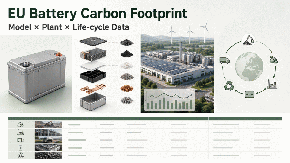 EU Battery Carbon Footprint Declarations: Link Model, Plant and Life-cycle Evidence