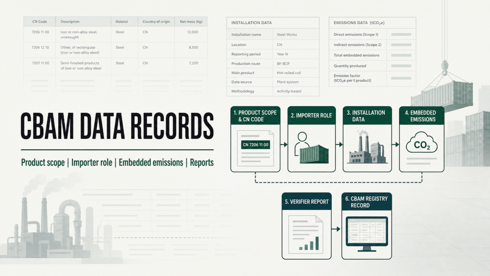 EU CBAM Data Records: Product Scope, Importer Role and Emissions Evidence