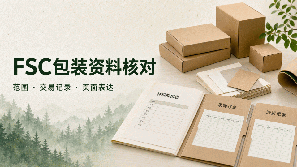 FSC包装资料怎么核对：范围、交易记录与页面表达