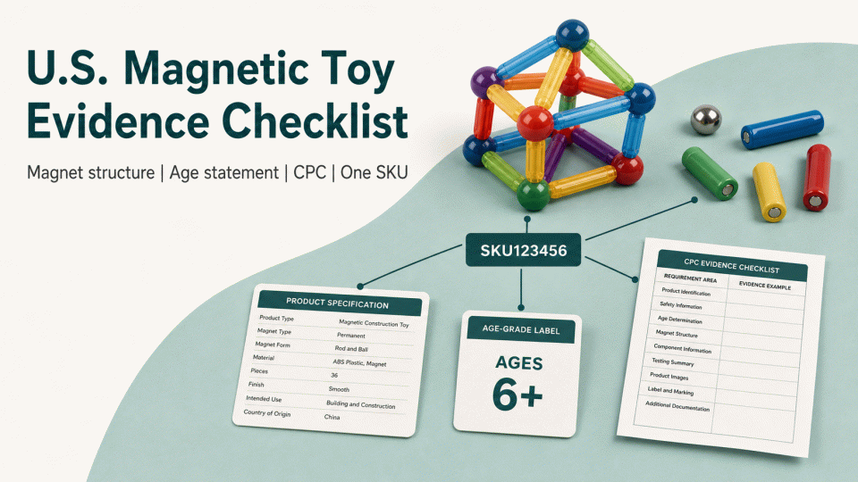 U.S. Magnetic Toy Evidence Checklist: Magnet Structure, Age Statements, CPC, and SKU Matching