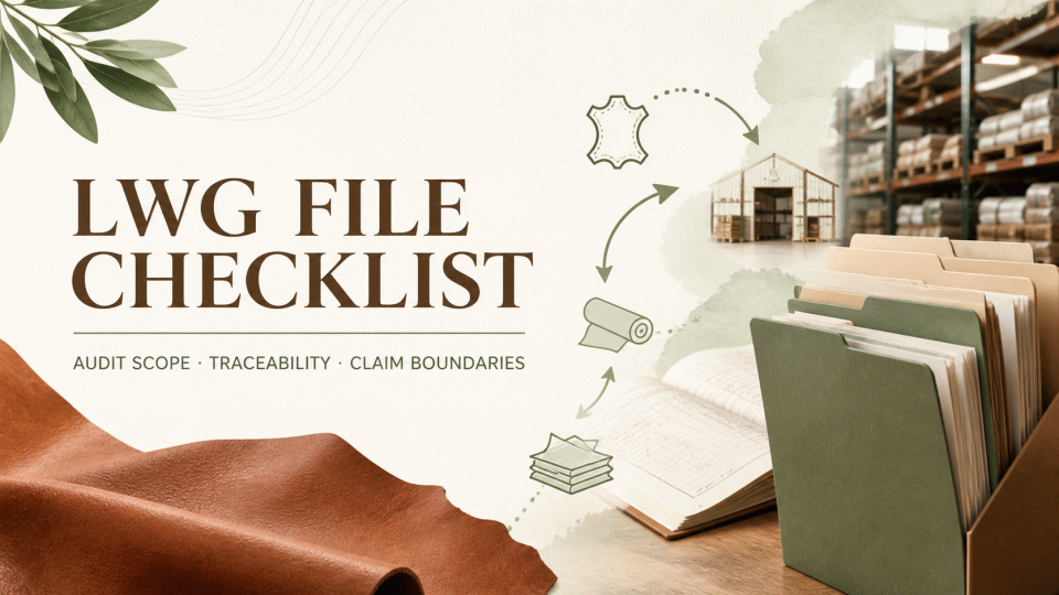 LWG Leather Working Group File Checklist: Match Audit Scope to Traceability Evidence