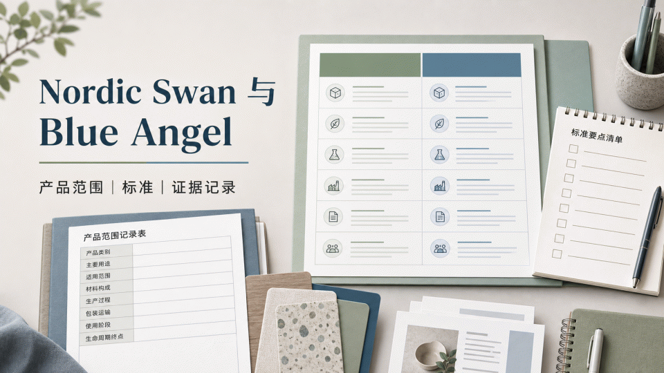 Nordic Swan 与 Blue Angel 生态标签资料清单：产品范围、标准与证据