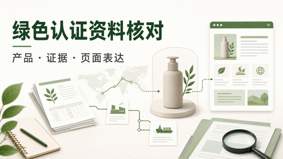 跨境卖家绿色认证资料怎么核对：产品、证据与页面表达