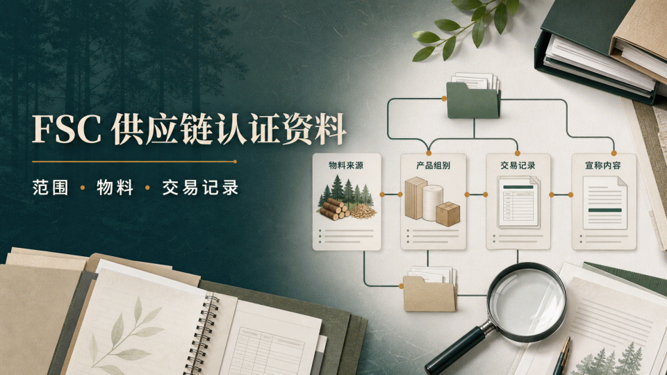 FSC 供应链认证资料怎么准备：范围、物料、交易记录与页面表达