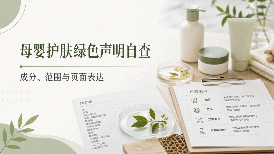 母婴护肤绿色声明自查：成分、范围与页面表达