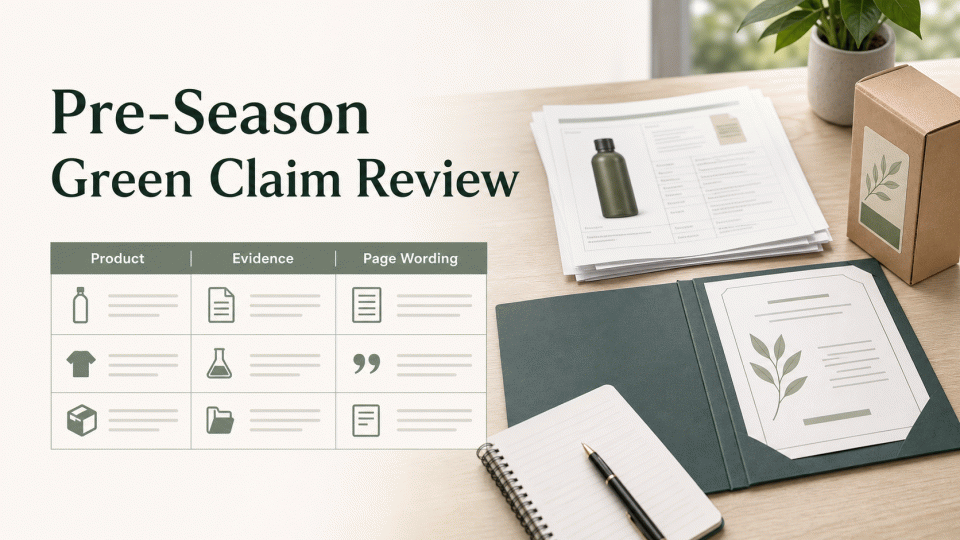 Pre-Season Green Claim Review: Product, Evidence and Page Wording