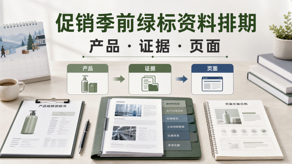 促销季前绿标资料怎么排：按声明对象建立产品—证据—页面清单