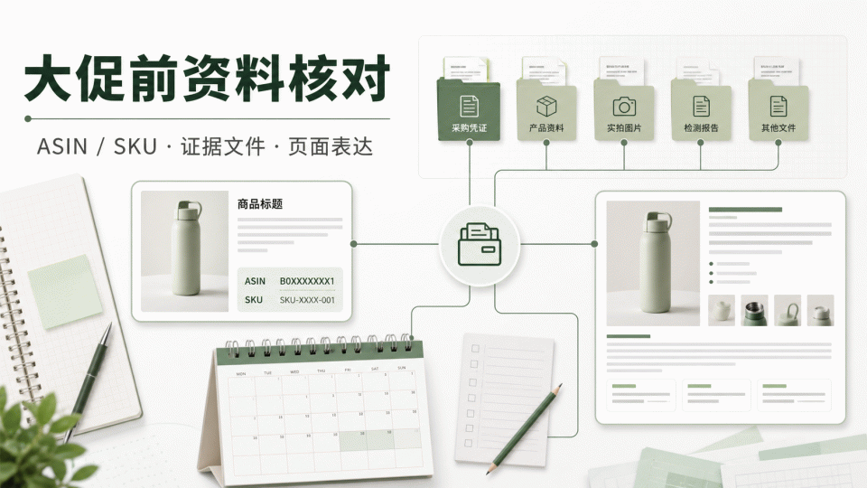 亚马逊大促前资料核对：ASIN/SKU、证据文件与页面表达