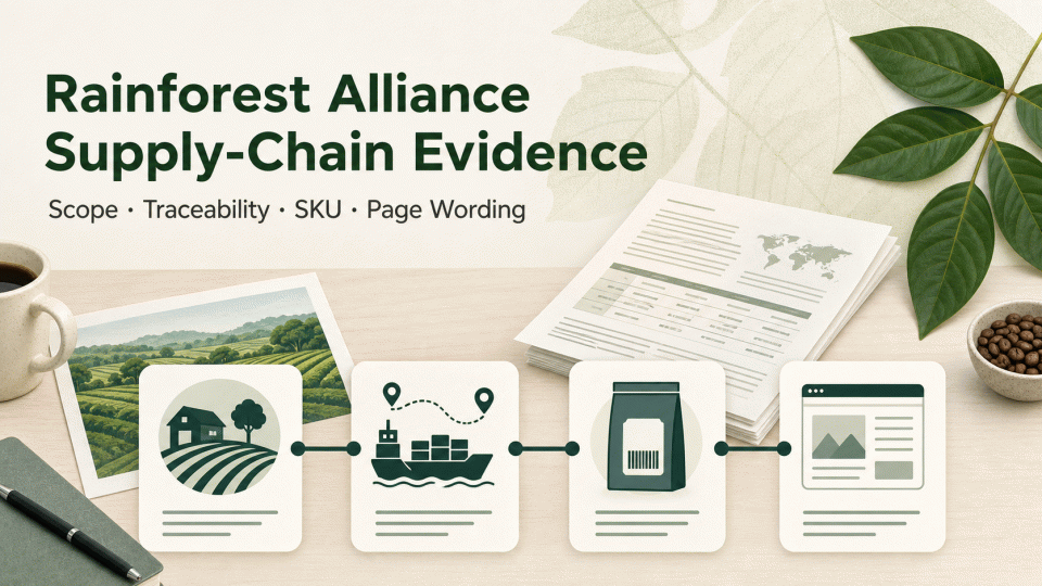 Rainforest Alliance Supply-Chain Evidence: Scope, Traceability, and Page Wording